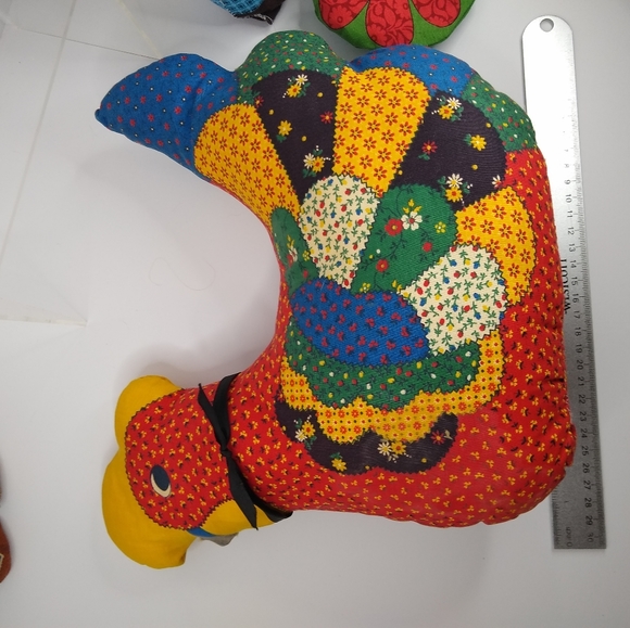 Handmade Patchwork Hen, Girl and Bear?? Plush Pillows - Picture 13 of 13